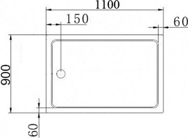 Поддон для душа Cezares Tray прямоугольный 110/90, акриловый TRAY-A-AH-110/90-15-W - 2