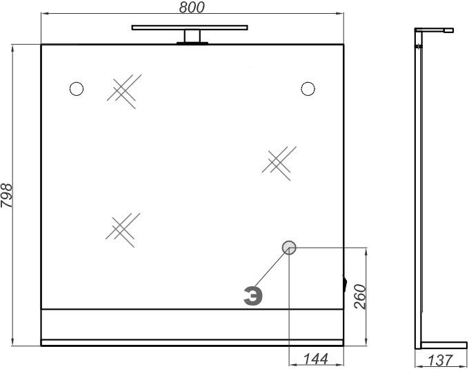 Зеркало Aqwella Foster 80 дуб сонома FOS0208DS - 3