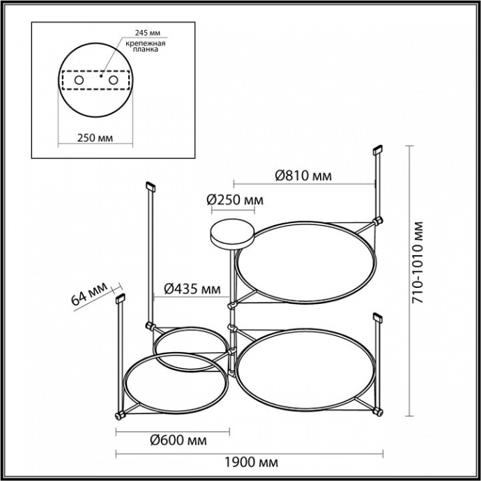 Подвесной светодиодный светильник Odeon Light Vikema 4995/150L - 1