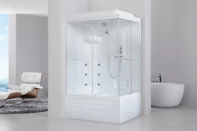 Душевая кабина Royal Bath BP 100х80 L с гидромассажем профиль белый стекло прозрачное RB8100BP2-T-L - 1