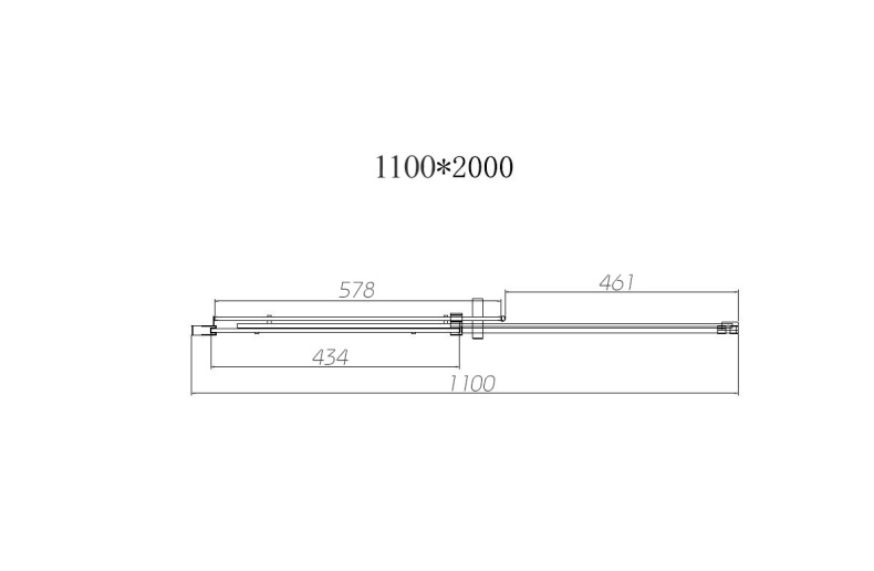 Душевая дверь в нишу Vincea Dice 110x200 профиль черный стекло прозрачное VDS-4D110CLB - 2