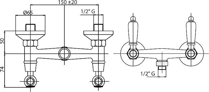 Смеситель для душа Cezares FIRST золото  FIRST-D-03/24-Bi - 1