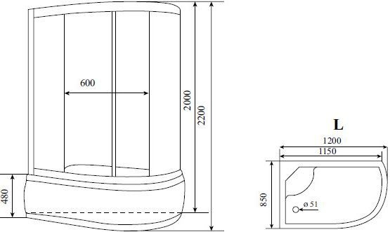 Душевая кабина Timo Standart T-1120 L - 9