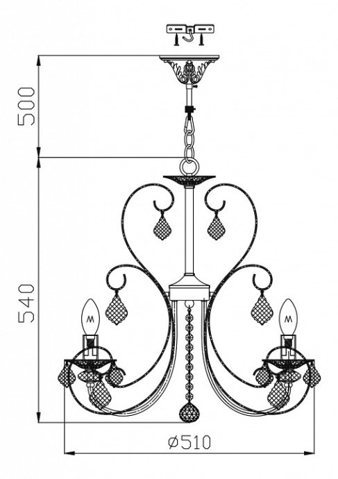 Подвесная люстра Maytoni Princess ARM270-05-R - 3