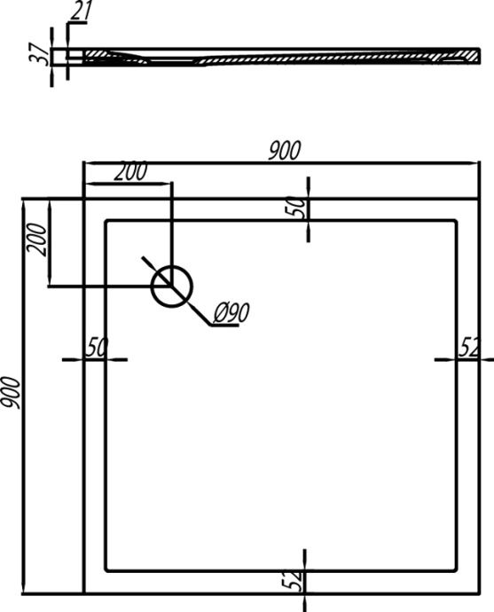 Поддон для душа AQUATON Калифорния 90x90 1A713536CA010 - 4