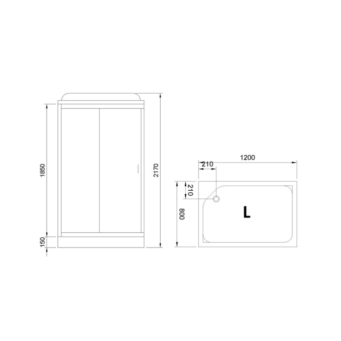 Душевая кабина Royal Bath 120x80 L профиль белый стекло матовое с сиденьем RB8120HP4-MM-L+S - 5