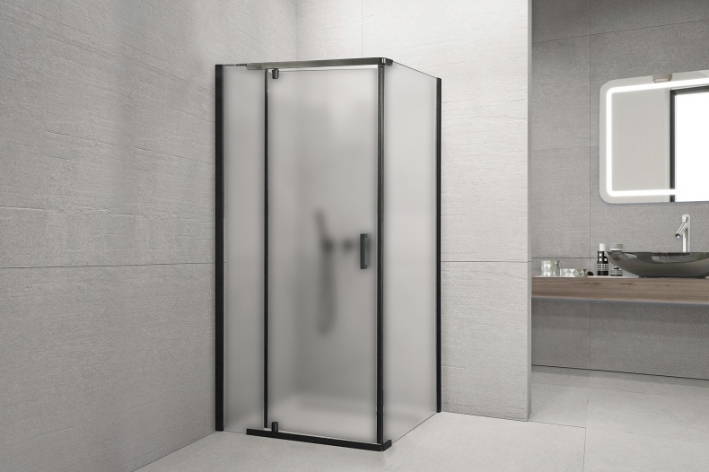Душевой угол Royal Bath HPVD 100х90 профиль черный стекло матовое RB9100HPVD-C-BL - 1