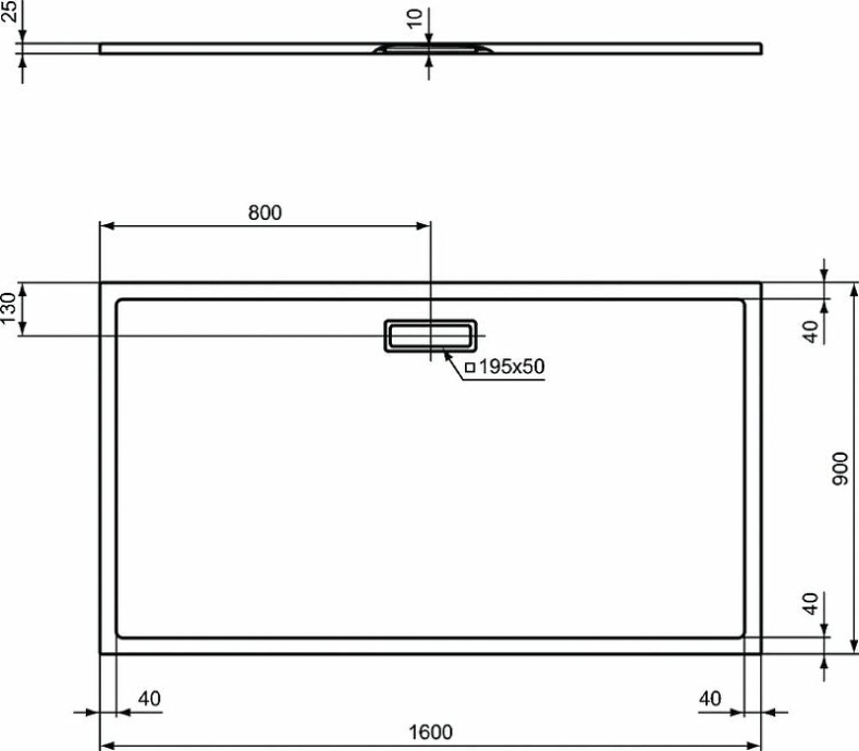 Поддон для душа Ideal Standard Ultraflat 160х90 белый T448501 - 4