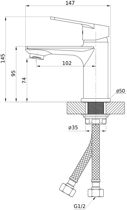 Смеситель для раковины STWORKI Нарвик NR-03cr - 4