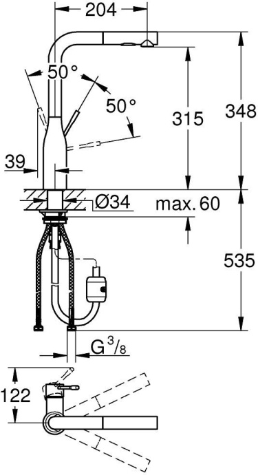 Смеситель Grohe Essence New 30270GL0 для кухонной мойки - 1