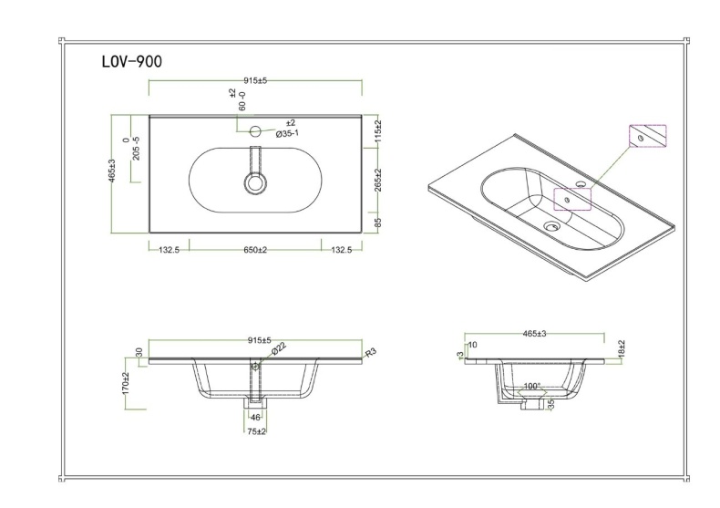 Комплект мебели BelBagno Etna 90 белый у - 7