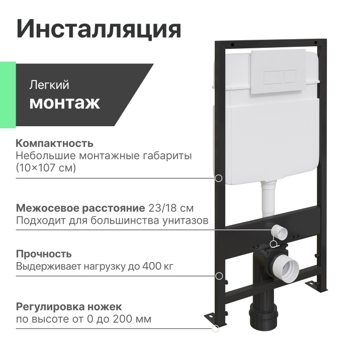 Комплект Унитаз подвесной STWORKI Хальмстад SETK2804-0606-001-1-6000 с микролифтом + Система инсталляции для унитазов EWRIKA ProLT 0026-2020 с белой кнопкой смыва 0042 560217 - 6