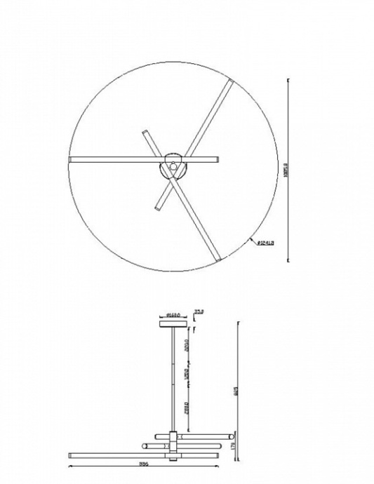 Подвесная светодиодная люстра Maytoni Technical Axis MOD106CL-L40G3K - 2