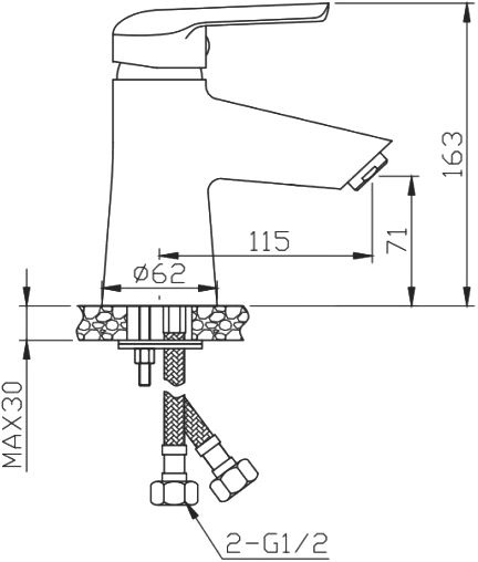 Смеситель Orange Tony M54-021Gr для раковины - 1