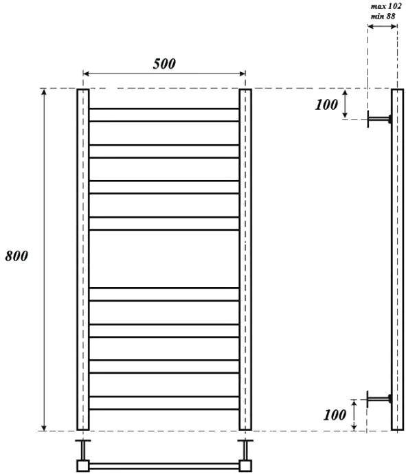 Полотенцесушитель электрический Point Меркурий 50х80 хром PN83158E - 1