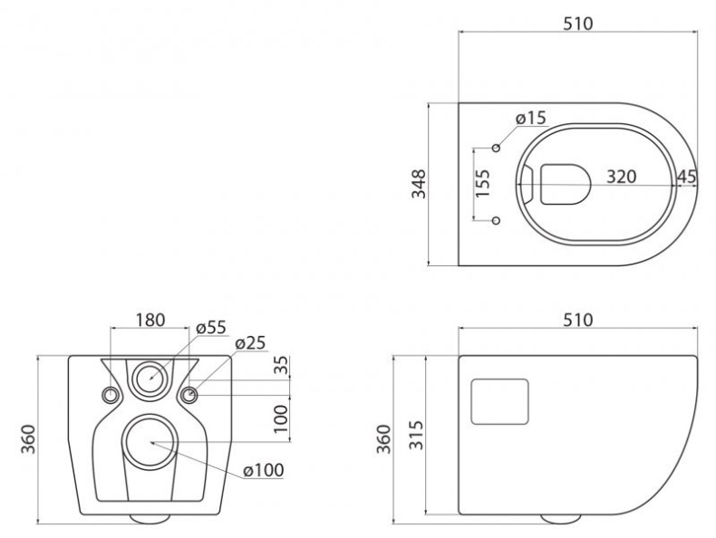 Комплект унитаза с инсталляцией BelBagno Ecoс сиденьем микролифт и кнопкой смыва хром глянцевый CZR-526-TH-R/CZR-2040-SC/BB097/Q.CR - 7
