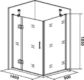 Душевой уголок Good Door Saturn WTW+SP левый 140х90х185 см - 3