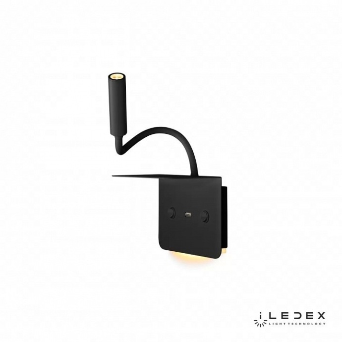 Бра с полкой iLedex Support 7031C BK - 3