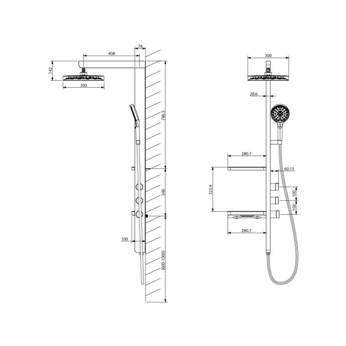 Душевая стойка Vincea Inspire белый матовый VSFS-3I11W - 5