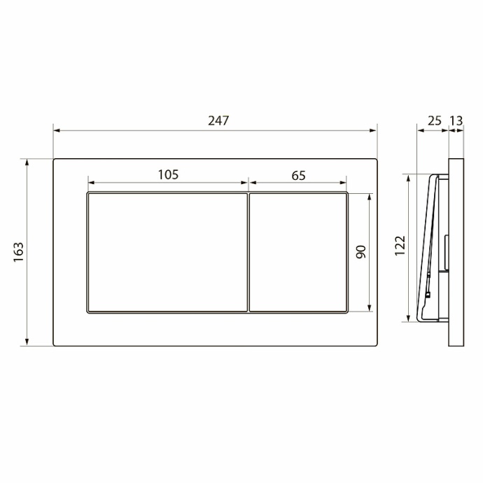 Кнопка смыва Point Ника белая матовая PN44081W - 2