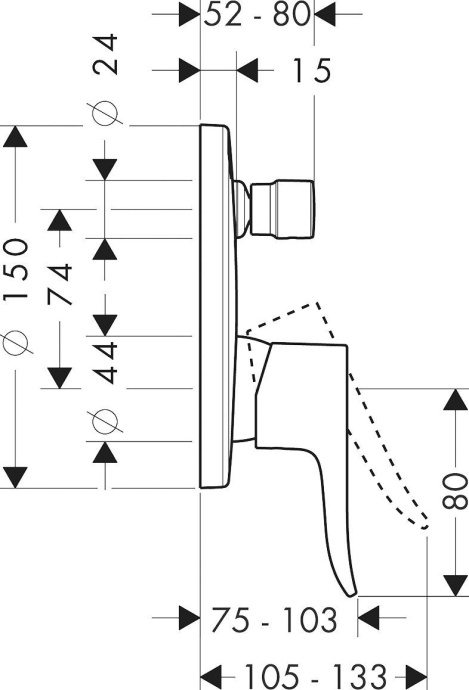 Смеситель Hansgrohe Metris 31493000 для душа - 3