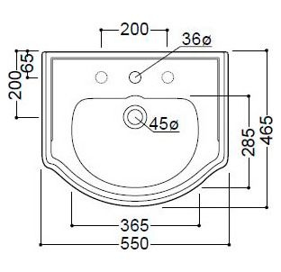 Раковина подвесная Kerasan Retro 55 белый  104501*3 - 10