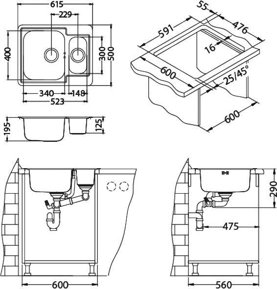 Мойка кухонная Alveus Line Maxim 50 1089612 - 2