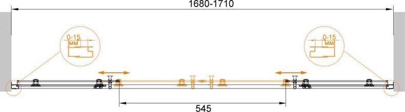 Шторка на ванну Cezares Eco O VF 2 170/145 P Cr стекло punto ECO-O-VF-2-170/145-P-Cr - 6