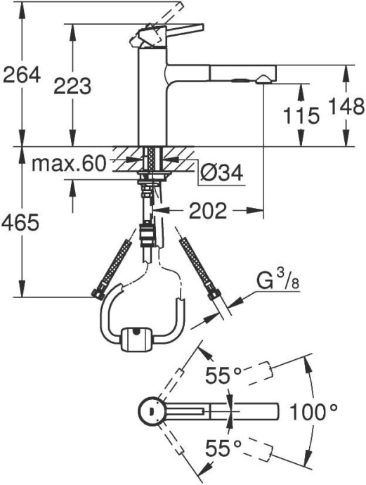 Смеситель Grohe Concetto 30273DC1 для кухонной мойки - 5