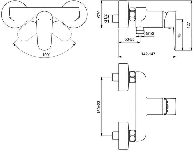 Смеситель для душа Ideal Standard Cerafine O хром BC499AA - 1