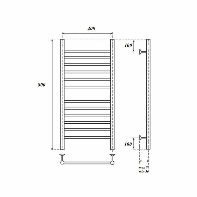 Полотенцесушитель водяной Point Аврора 40х80 хром PN10148S - 1