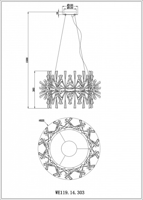 Подвесная люстра Wertmark Floriane WE119.14.303 - 1