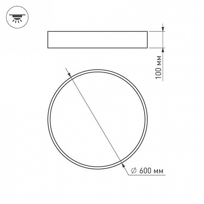 Потолочный светодиодный светильник Arlight SP-Tor-Pill-R600-50W Warm3000 022131(2) - 6