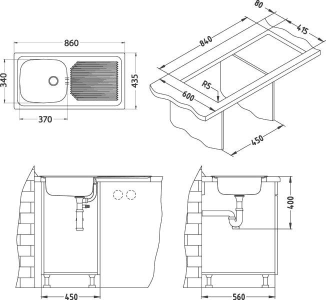 Мойка кухонная Alveus Basic 60 декор 1009181 - 3