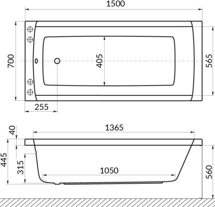 Акриловая ванна Excellent Aquaria 150x70 WAEX.AQU15WH - 1