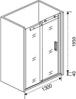 Душевая дверь в нишу Good Door Galaxy WTW-130-C-B профиль черный ГЛ00014 - 3