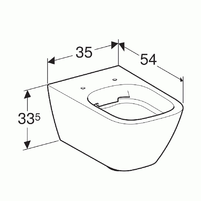 Чаша для подвесного унитаза Geberit Smyle Square белый, без сиденья  500.208.01.1 - 4