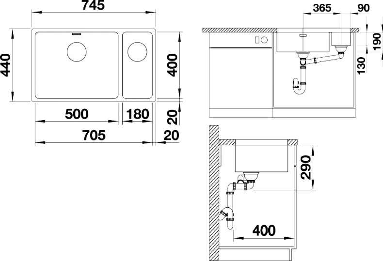 Металлическая мойка Blanco Andano  522989 - 3