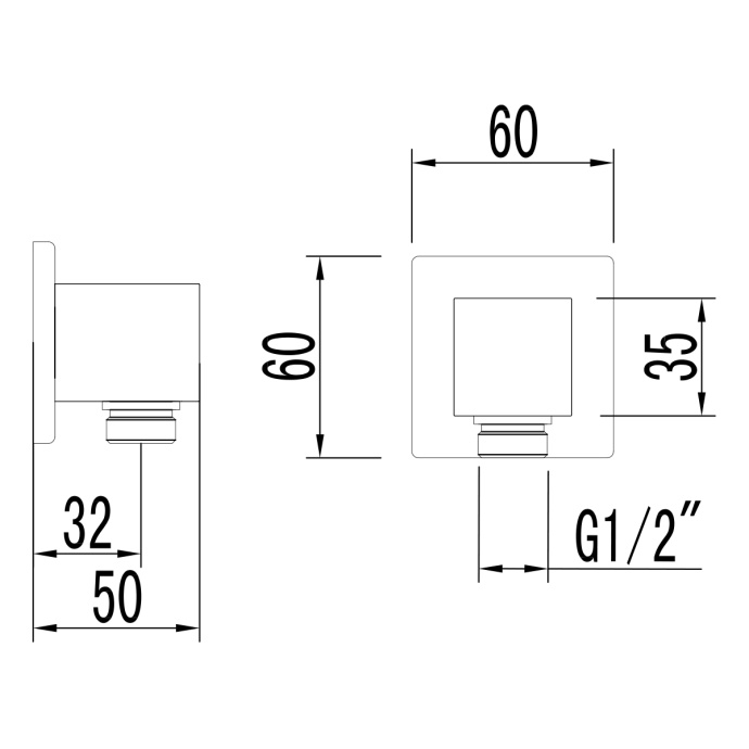 Подключение для душевого шланга Lemark LM4583C для LM4522C, LM4529C, LM7842C, LM7849C, хром - 1