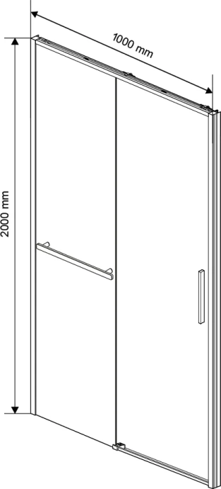Душевая дверь Vincea Slim Soft 100х200 профиль черный стекло прозрачное VDS-1SS100CLB - 9