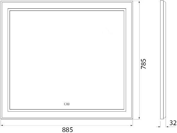 Зеркало BelBagno Kraft  88.5х78.5 с подсветкой, подогревом, хром  SPC-KRAFT-885-785-TCH-WARM - 4