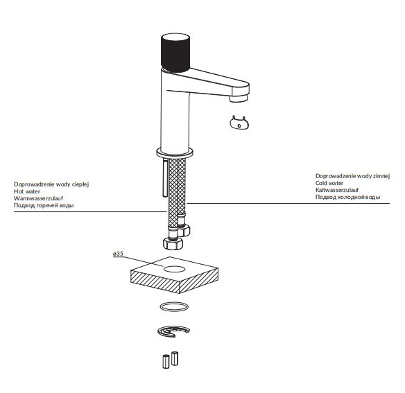 Смеситель для раковины Omnires Contour CT8010AT антрацит - 4