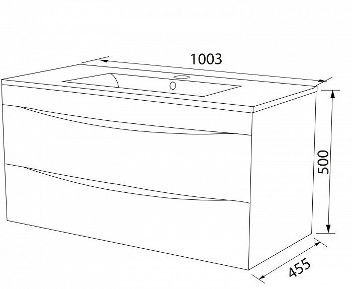 Тумба с раковиной IDDIS Cloud 100 подвесная белая  CLO10W1i95K - 3