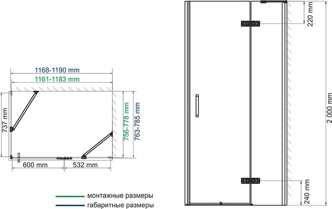 Душевой уголок Wasserkraft Aller 10H06R 120x80 см - 4