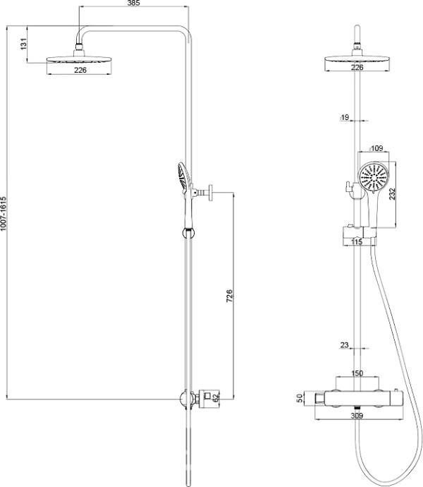 Душевая стойка Lemark Bronx c термостатом, графит LM3770GM - 6