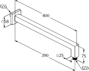 Кронштейн для верхнего душа Kludi A-QA 40 см 6654405-00 - 1