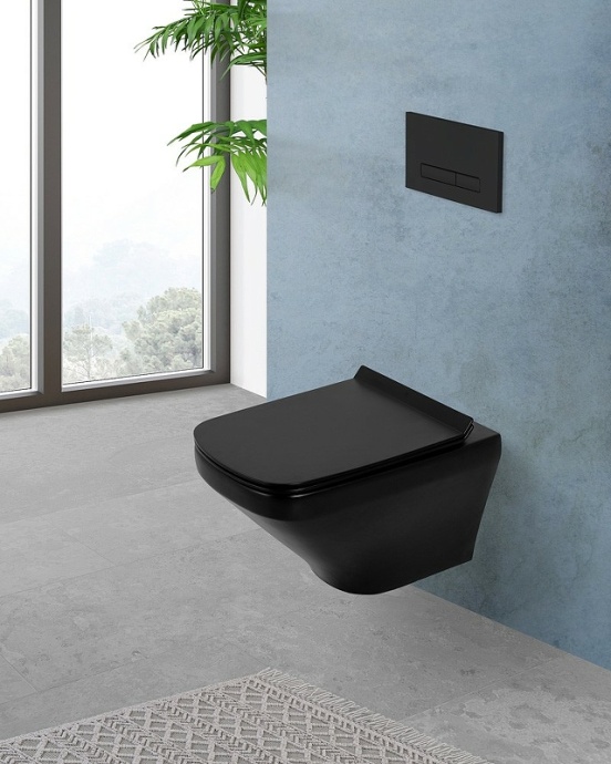 Унитаз подвесной BelBagno Sela с крышкой, черный матовый BB3201CHR-MB/BB3201SC-MB - 2