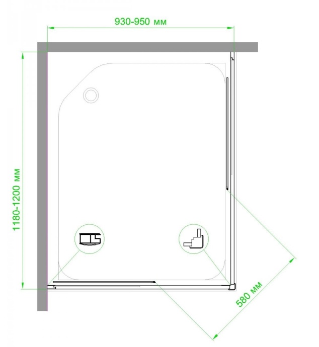 Душевой уголок Royal Bath HPD 95x120 профиль белый стекло прозрачное RB1295HPD-T - 4