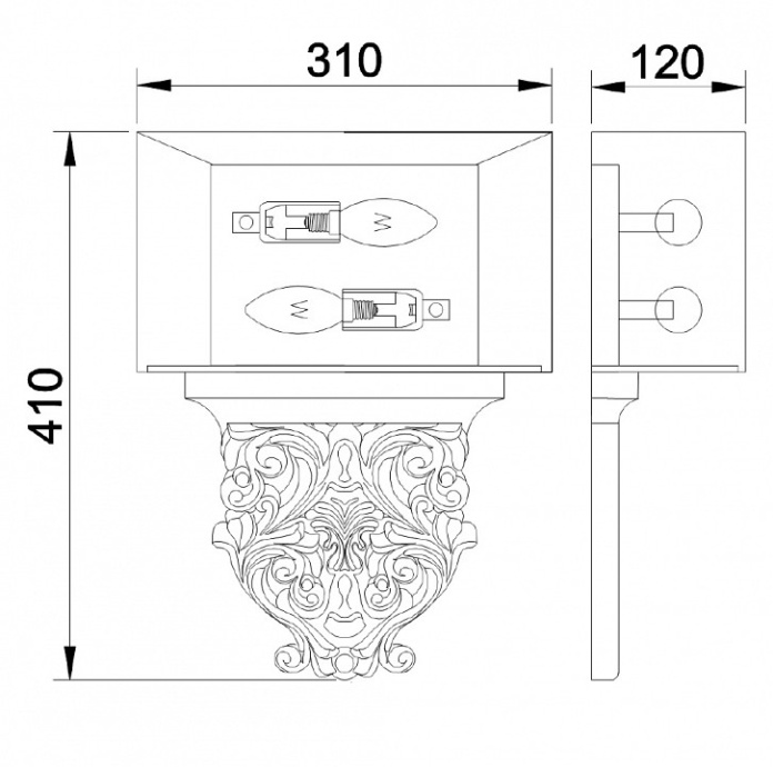 Настенный светильник Maytoni Cipresso H034-WL-02-R - 1
