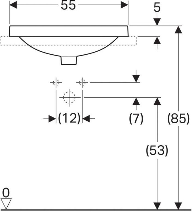 Умывальник меб VariForm 55 б/отв б/к Geberit 500.738.01.2 - 3